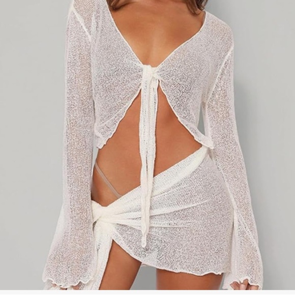 boho skirt tie top set outfit sexy minimalist indie festival mad max wasteland - Picture 5 of 6